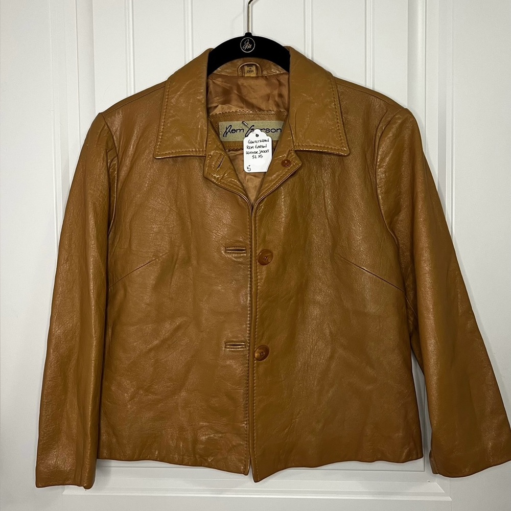 Rare - Rem Garson Women's Tan Leather Jacket - XS